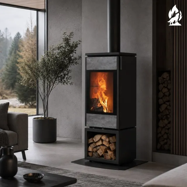 Kominek na drewno Nobis 8/10 Flat 770 gres dark
