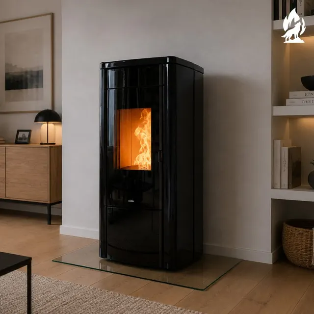Kominek na pellet Nobis H14/17 Shape stal czarna