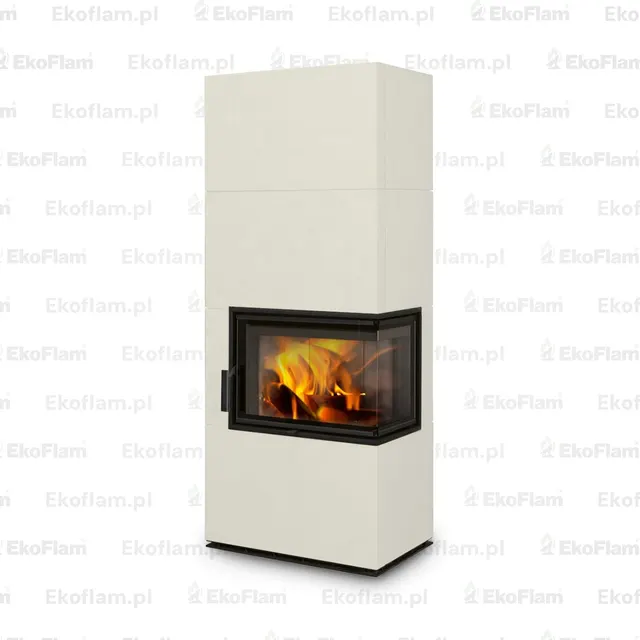Kominek na drewno Romotop Solid R ceramika  31008 kremowy matowy