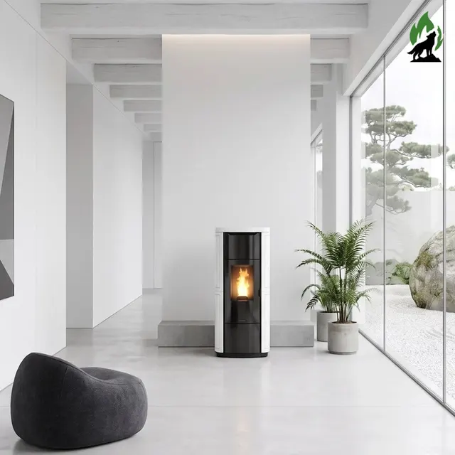 Kominek na pellet Nobis H20/25 Shape ceramika biała