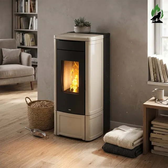 Kominek na pellet Nobis H14/17 Shape ceramika orzechowa