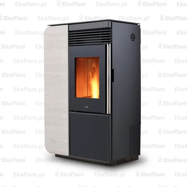 Kominek na pellet Nobis A10 Light Style Coax drewno białe