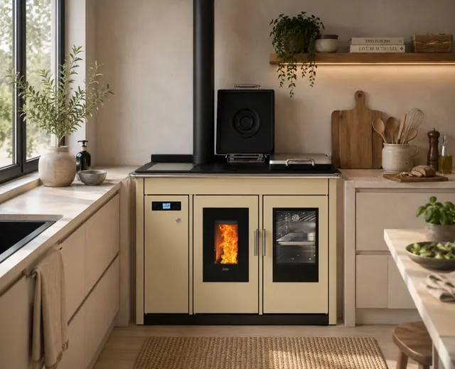 Pellet cooker Klover Smart 120 BT steel cream