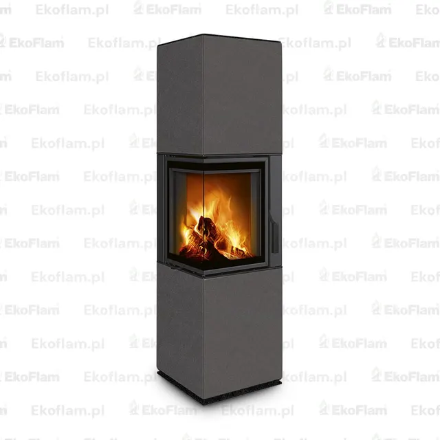 Kominek na drewno Romotop Harmony L HA ceramika  47608 umbra