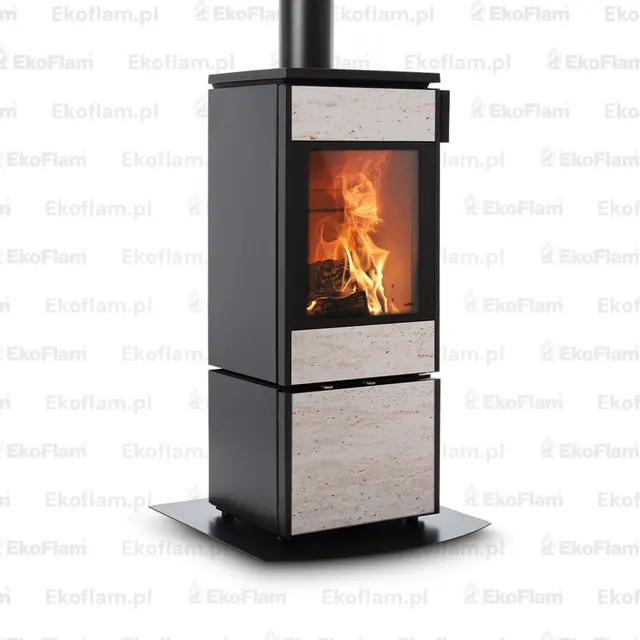 Kominek na drewno Nobis 8/10 Flat 700 gres trawertyn