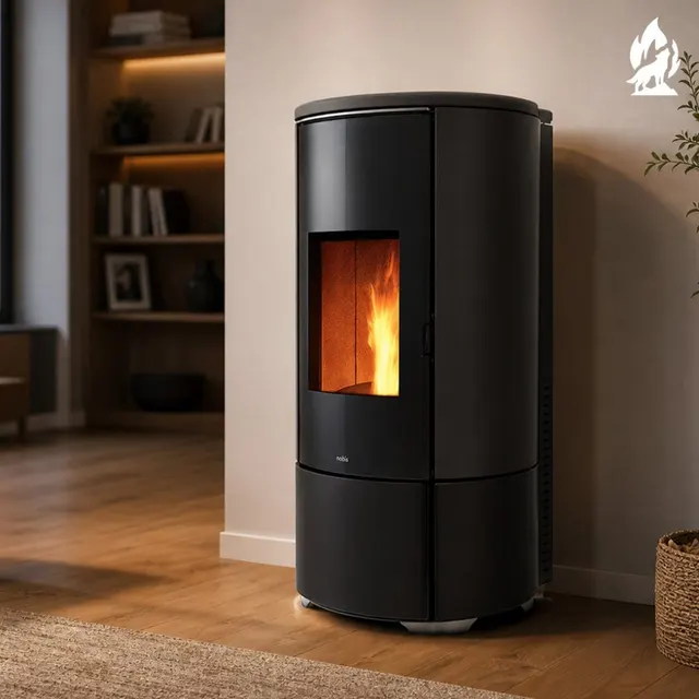 Kominek na pellet Nobis H10/12 Shape ceramika czarna