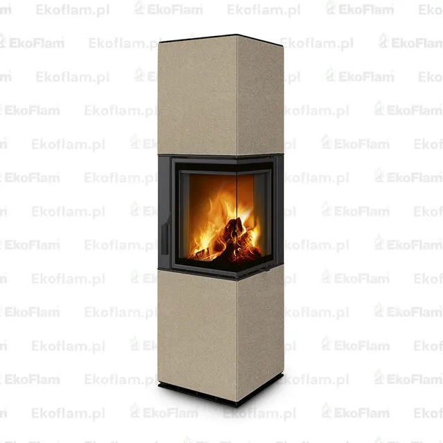 Kominek na drewno Romotop Harmony R HA ceramika  61660 jogurtowy