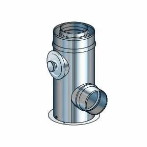 BI-Pellet 80/130 SSR trójnik adapterowy z wyczystką i podporą 10-25cm