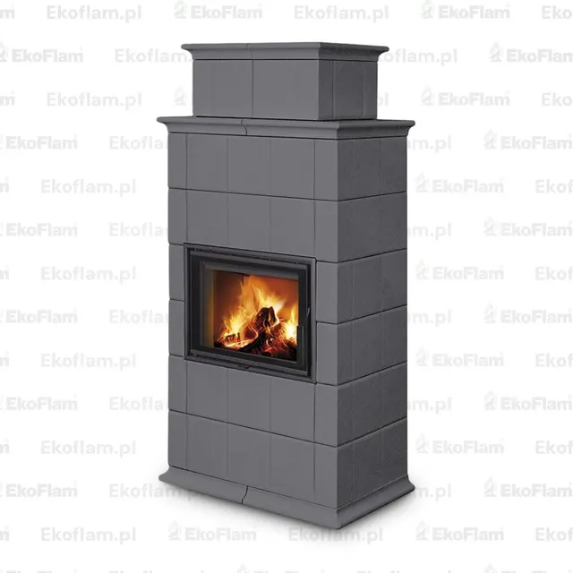 Kominek na drewno Romotop Baracca 10H ceramika  56506 platynowy