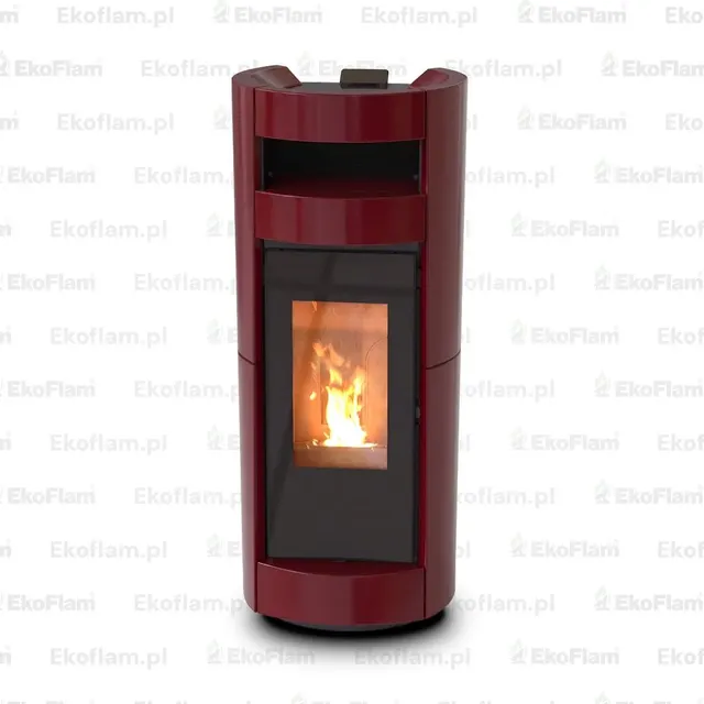 Kominek na pellet Thermorossi Chic Supreme Natural Plus ceramika bordowa