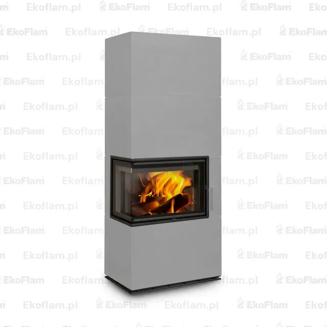 Kominek na drewno Romotop Solid L ceramika  51502 gołębi szary