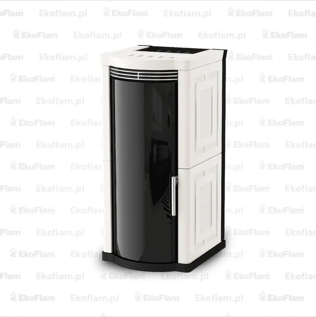 Kominek na drewno Moretti Design Elegance Wood ceramika biała