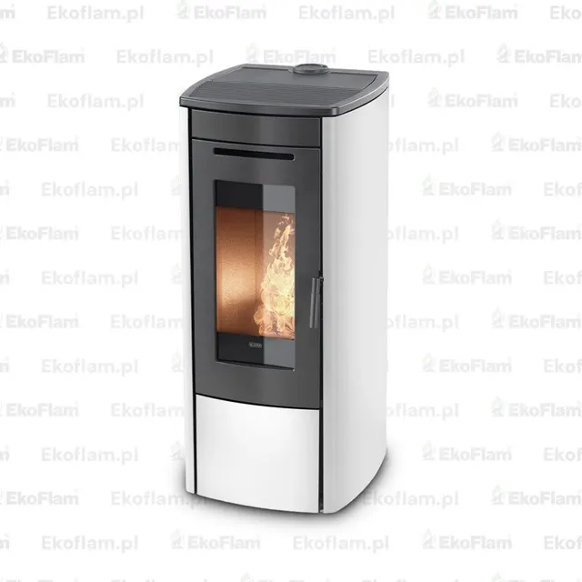 Kominek na pellet Klover Soft 100 Air stal kość słoniowa