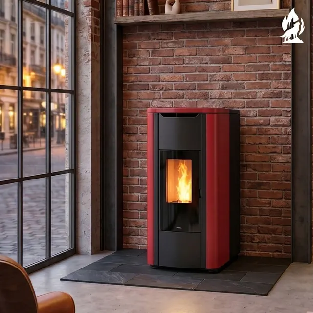 Kominek na pellet Nobis H20/25 Shape stal bordowa