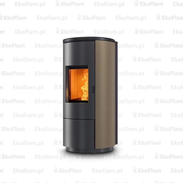 Kominek na pellet Nobis A8/10 Round Top/C V stal brązowa
