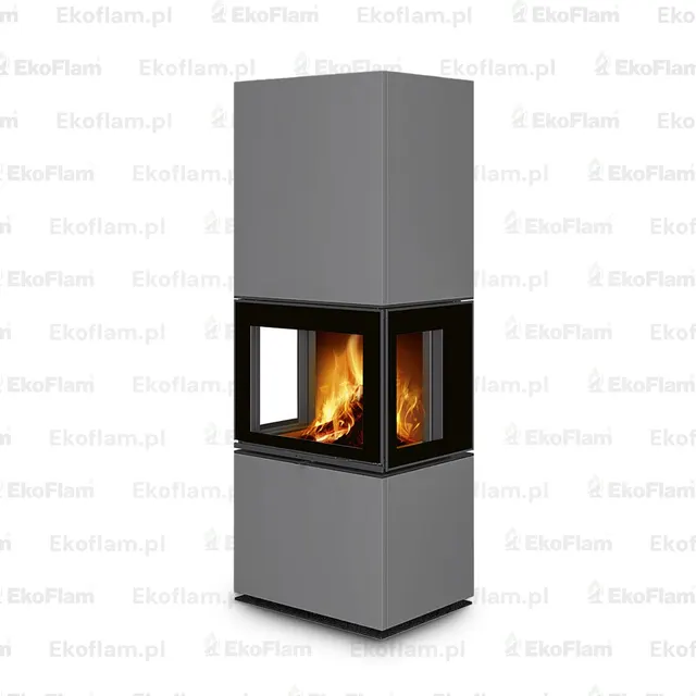 Kominek na drewno Romotop Lera C GH ceramika  54505 silver