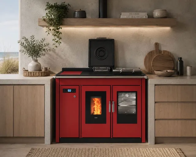 Pellet cooker Klover Smart 120 BT steel bordo