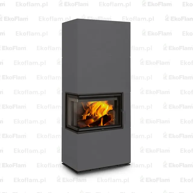 Kominek na drewno Romotop Solid L ceramika  57444 ciemna stal