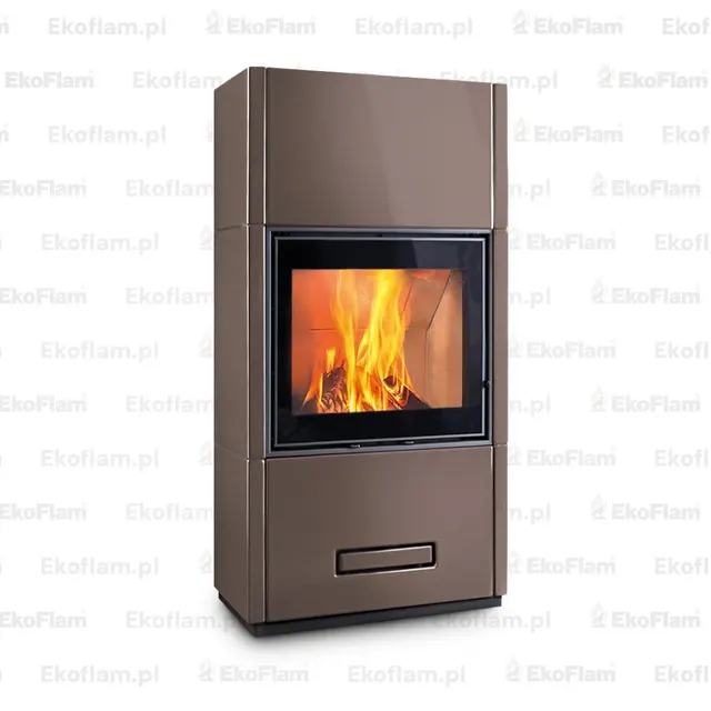 Kominek na drewno Piazzetta Berna Wood MC 65/60 ceramika brązowa
