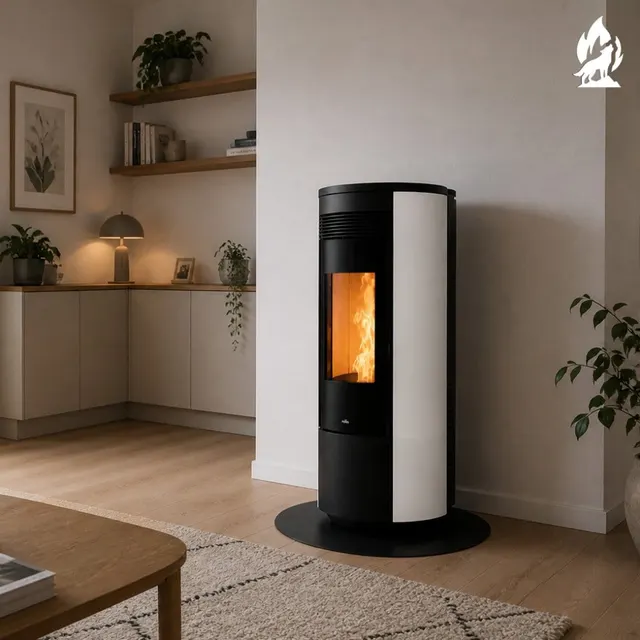 Kominek na pellet Nobis H14/17 Shape Round stal biała