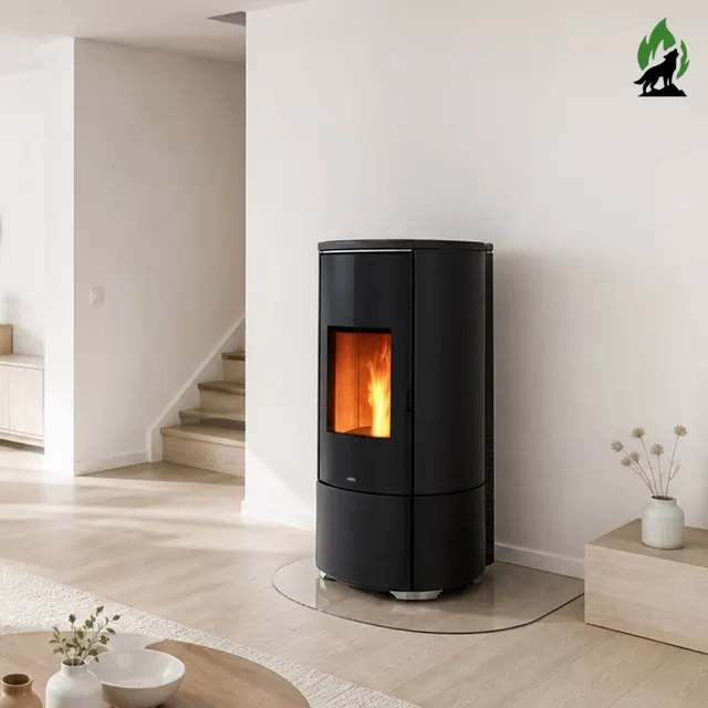 Kominek na pellet Nobis H10/12 Shape ceramika czarna