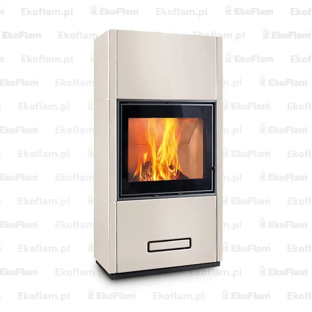 Kominek na drewno Piazzetta Berna Wood MC 65/60 ceramika biała