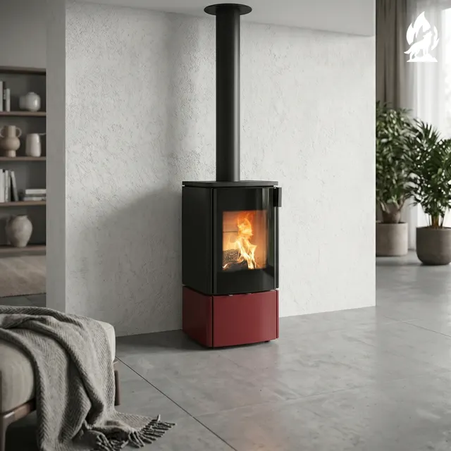 Kominek na drewno Nobis 8/10 Zenith 400 ceramika bordowa