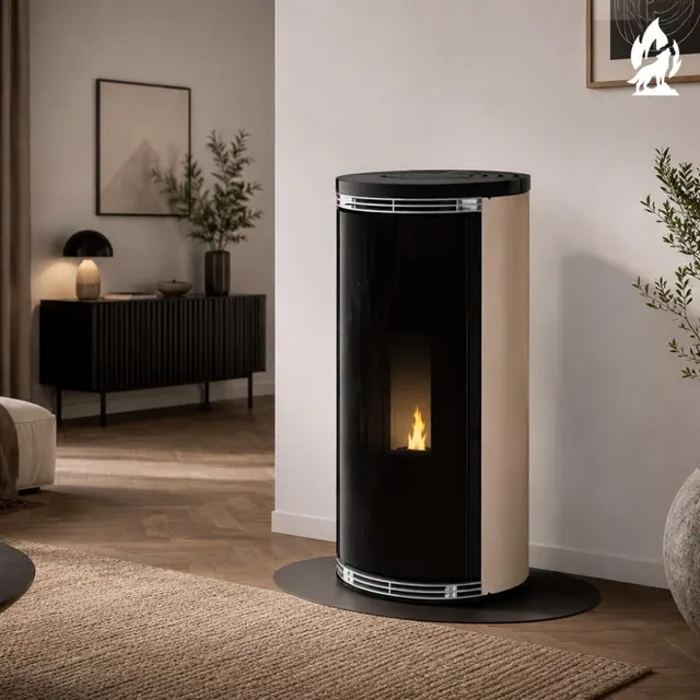 Kominek na pellet Moretti Design Harmony Aqua 14 szkło białe