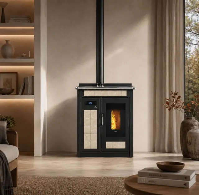 Kuchnia na pellet Klover Smart 80 Plus ceramika marmur forum