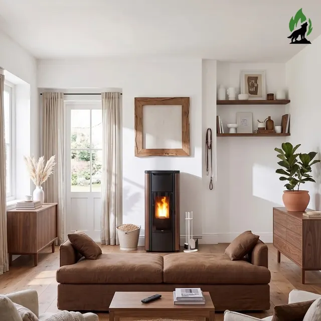 Kominek na pellet Nobis H20/25 Shape stal brązowa
