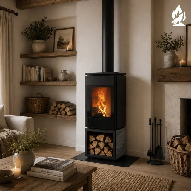 Kominek na drewno Nobis 8/10 Flat 550 gres dark