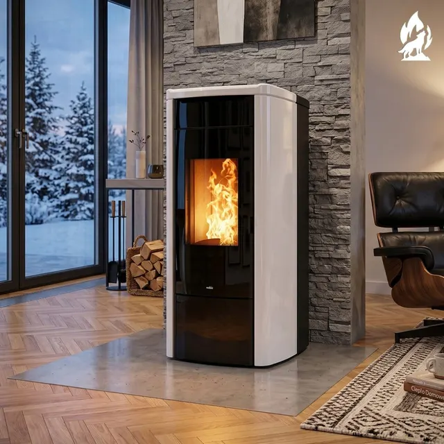 Kominek na pellet Nobis H14/17 Shape stal biała