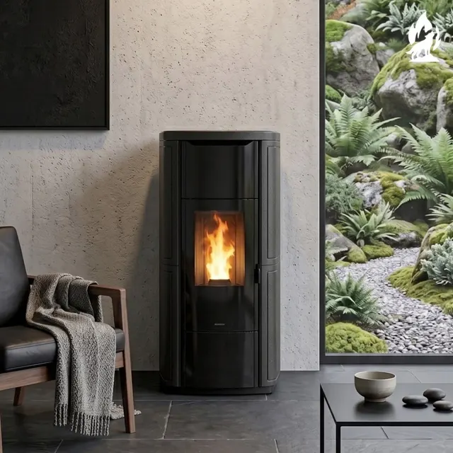 Kominek na pellet Nobis H20/25 Shape ceramika czarna