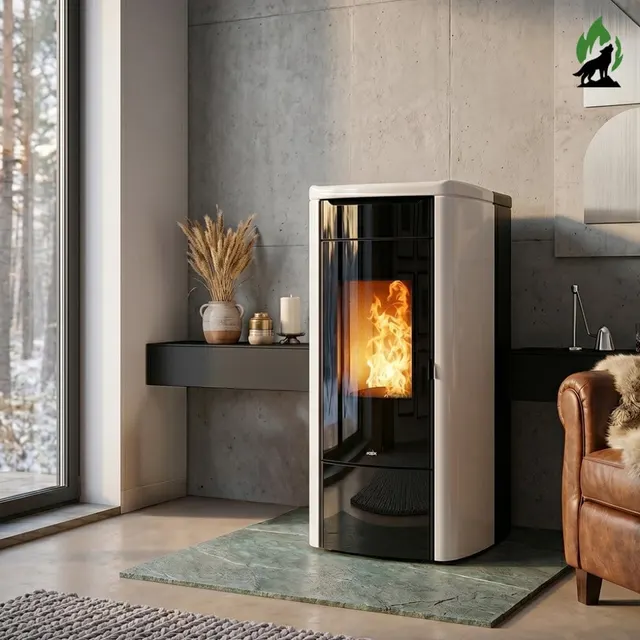 Kominek na pellet Nobis H14/17 Shape stal biała