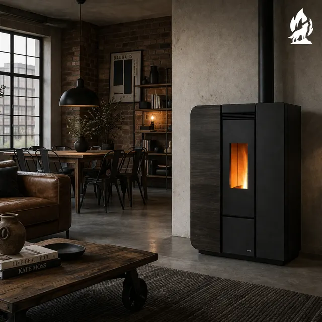 Kominek na pellet Nobis H17 Light drewno czarne