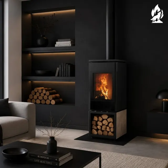 Kominek na drewno Nobis 8/10 Flat 550 gres szary