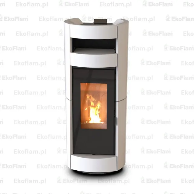 Kominek na pellet Thermorossi Chic Supreme Natural Plus ceramika biała