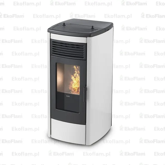Kominek na pellet Klover Thermoaura stal kość słoniowa