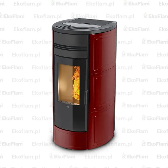 Kominek na pellet Klover Style 180 Plus ceramika bordowa