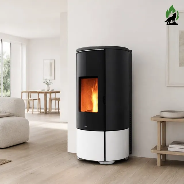 Kominek na pellet Nobis H10/12 Shape ceramika biała