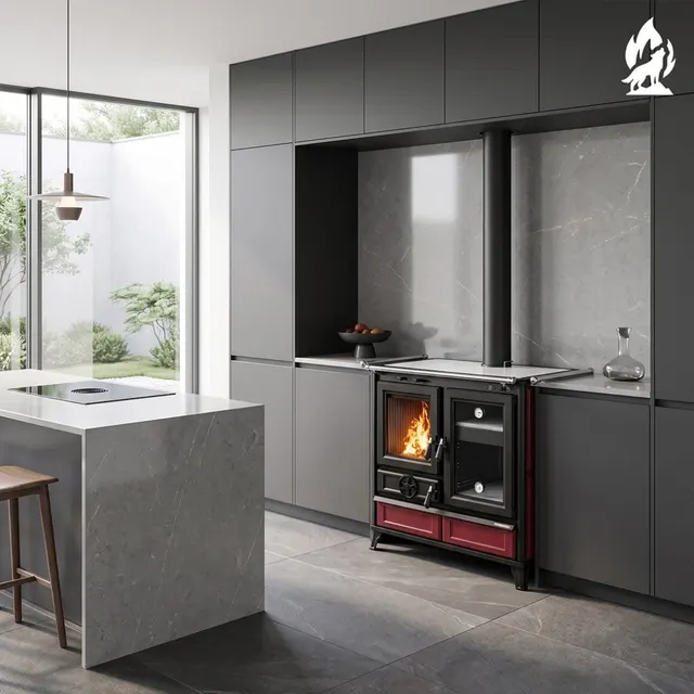 Wood-burning cooker Thermorossi Melissa Maiolica bordow