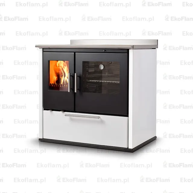 Wood-burning cooker Nobis Ogla 90 steel white