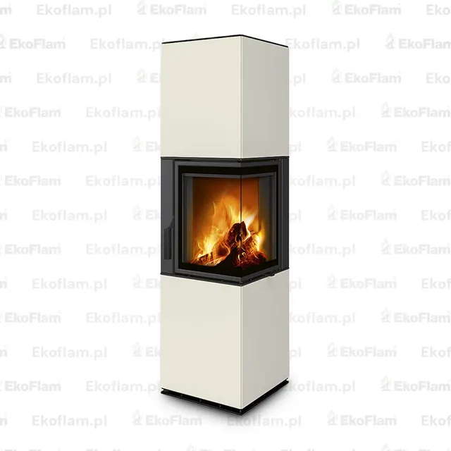 Kominek na drewno Romotop Harmony R HA ceramika  31008 kremowy matowy