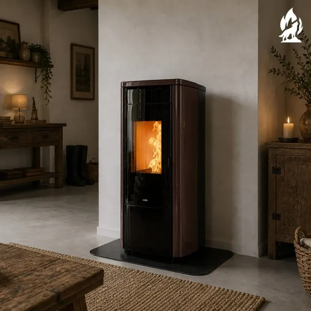 Kominek na pellet Nobis H14/17 Shape stal brązowa