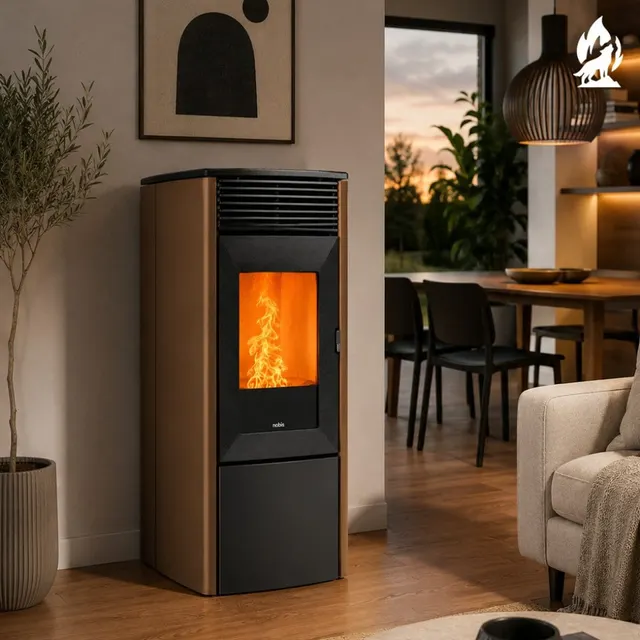 Kominek na pellet Nobis A9/10 Zenith V stal brązowa