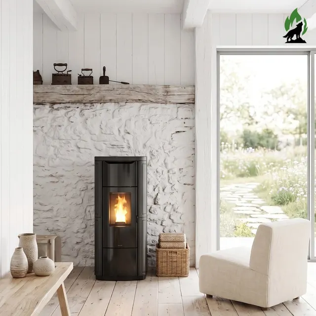 Kominek na pellet Nobis H20/25 Shape ceramika czarna