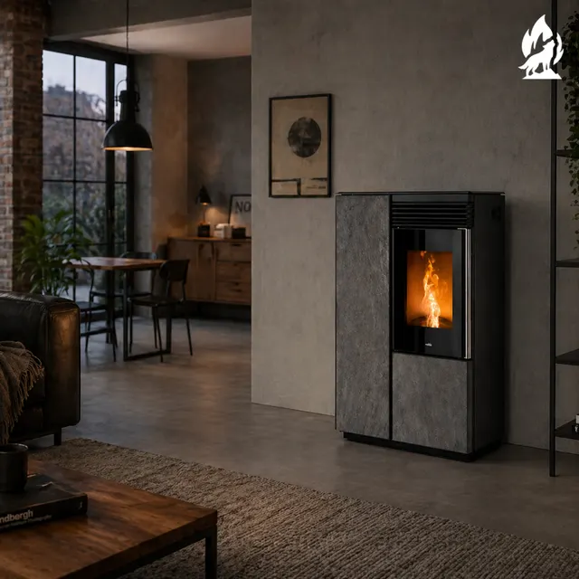 Kominek na pellet Nobis A10 Light Coax gres szary