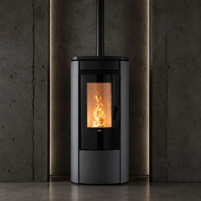 Kominek na pellet Klover Oblo Air stal czarna