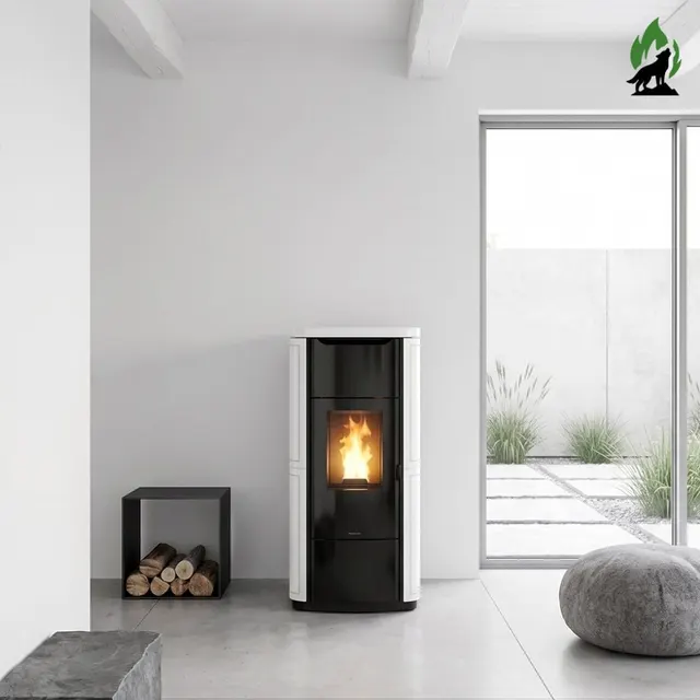 Kominek na pellet Nobis H20/25 Shape ceramika biała