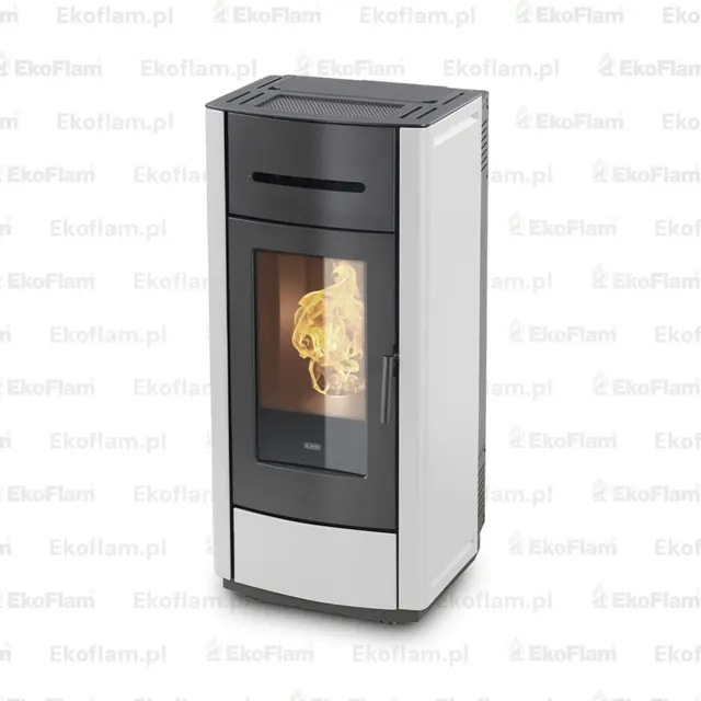 Kominek na pellet Klover Kros 80 Air stal kość słoniowa
